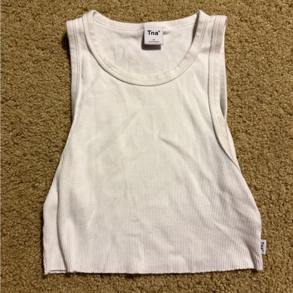 TNA White Sleeveless Crop Tank Top - Picture 1 of 4